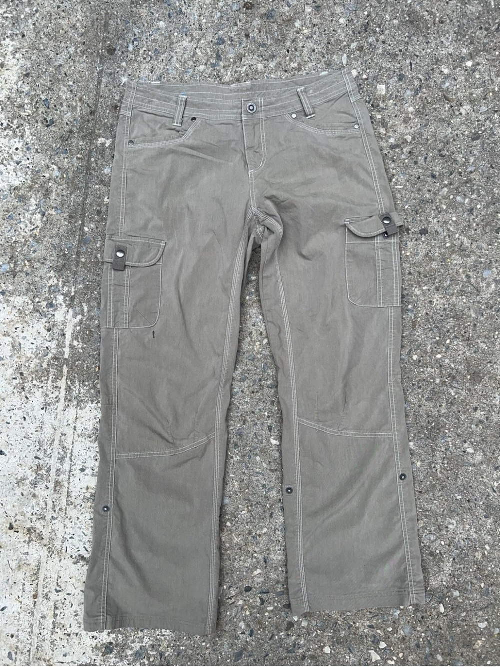 KUHL Pants Womens 12 Reg Black Splash Roll up Convertible Cargo Patinadye